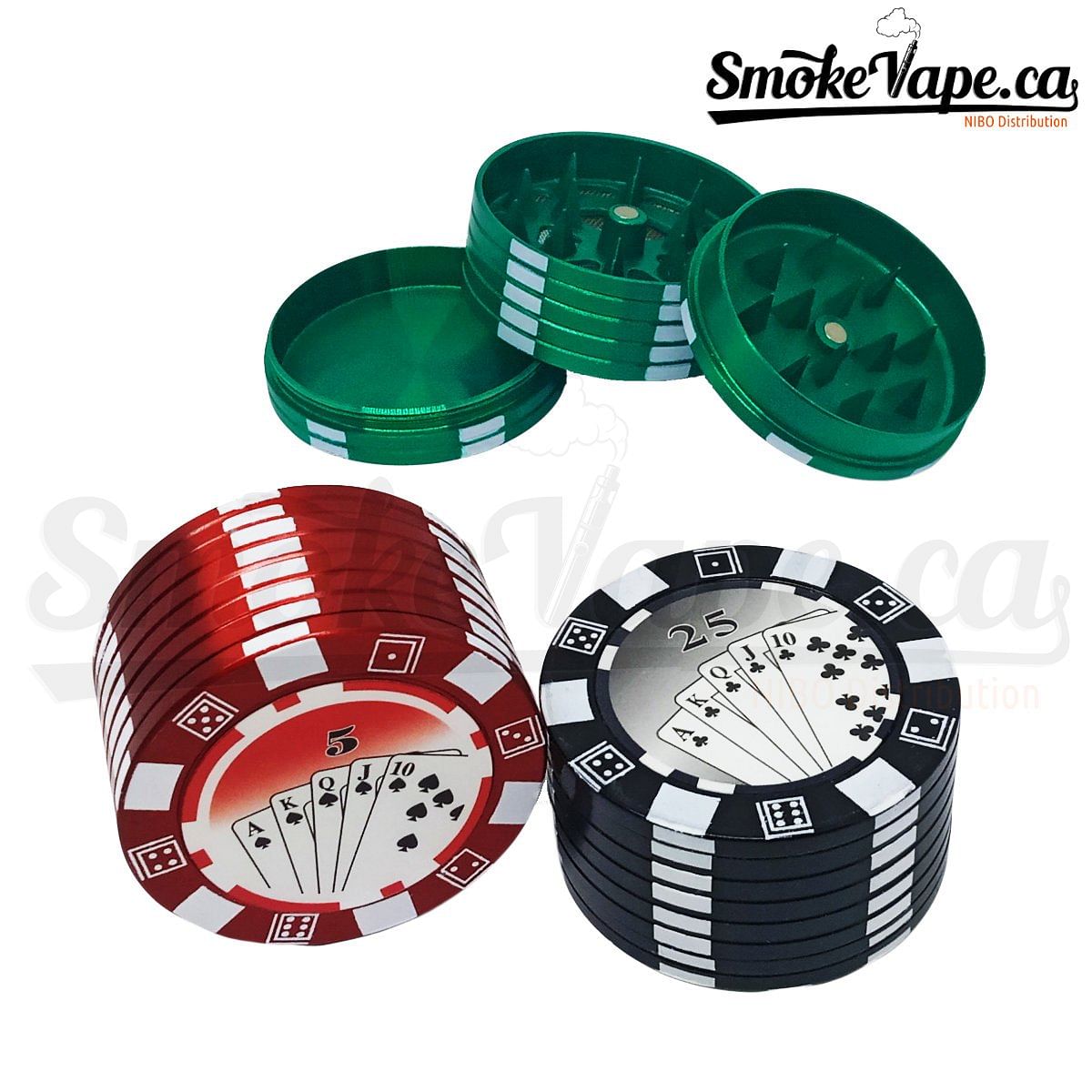 Poker Chip 50mm Grinder 3 parts - SmokeVape.ca